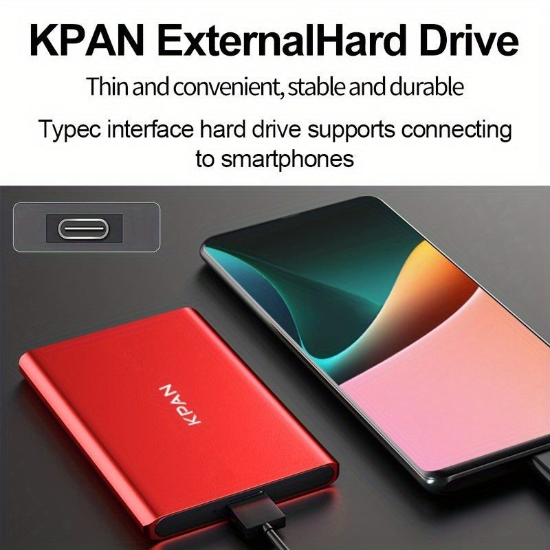KPAN Portativ USB 3.0 Tashqi Qattiq Disk yuqori tezlikda ma'lumot uzatish uchun, katta sig'im (1TB/500GB/320GB), shaxsiy kompyuterlar, noutbuklar, smartfonlar va boshqalar bilan mos keladi.