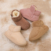 Children's Winter Snow Boots for Boys and Girls Short Velvet Lining Solid Color Casual Sports