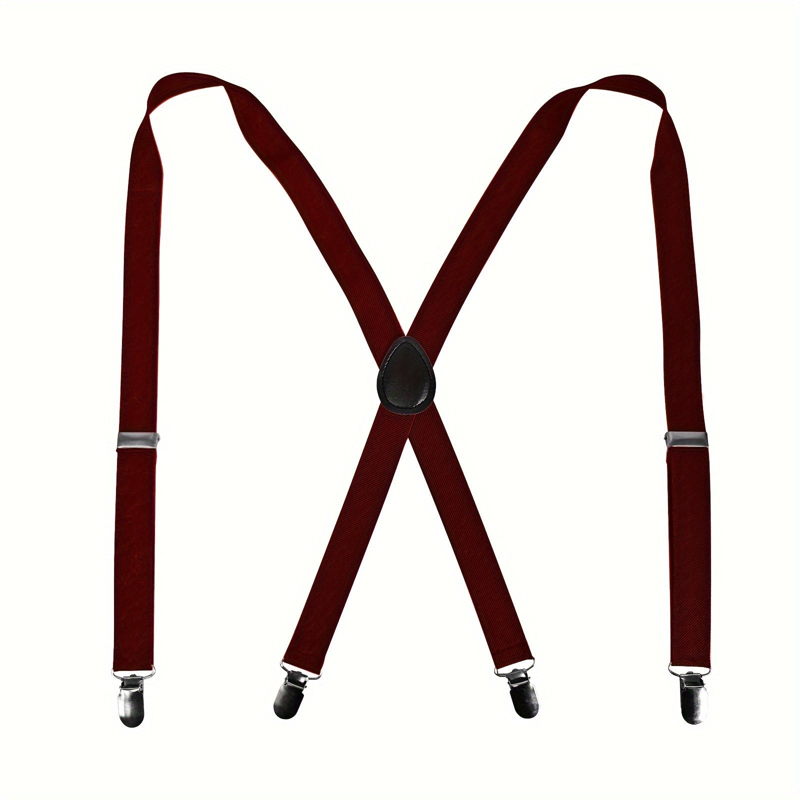 Мужские черные подтяжки X-Back с 4 зажимами, регулируемыми эластичными ремешками и металлическими зажимами