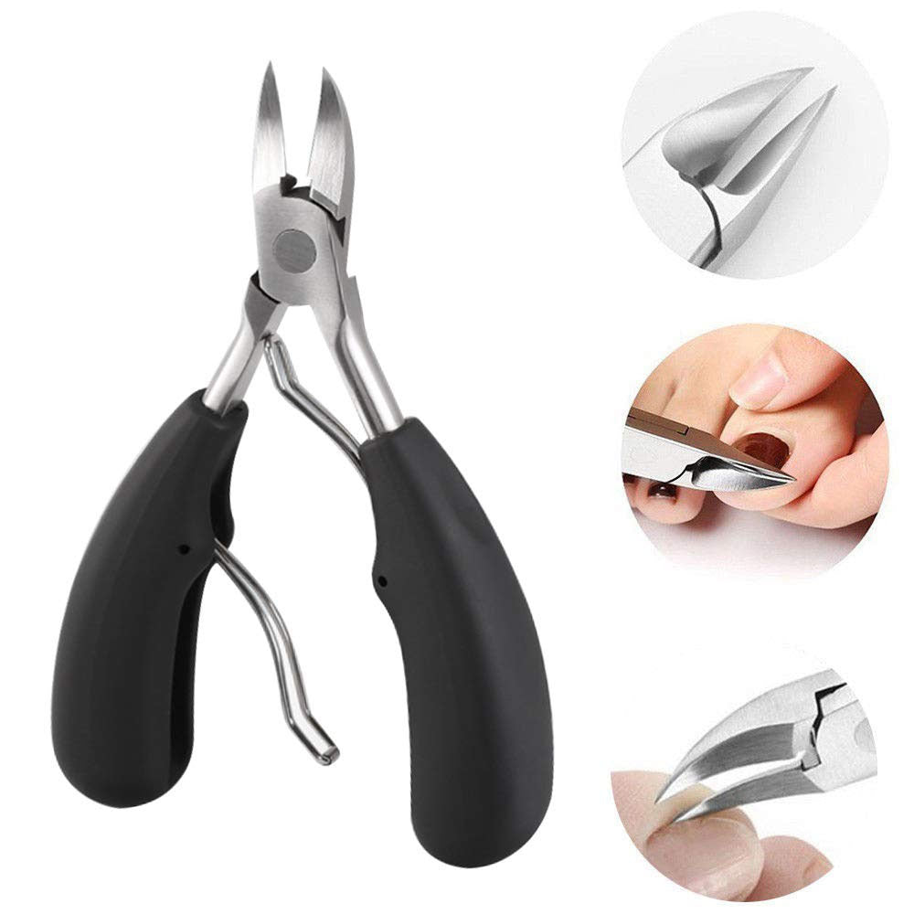 4-Piece Heavy-Duty Toenail Clippers Set for Elderly Men Professionals Stainless Steel Curved