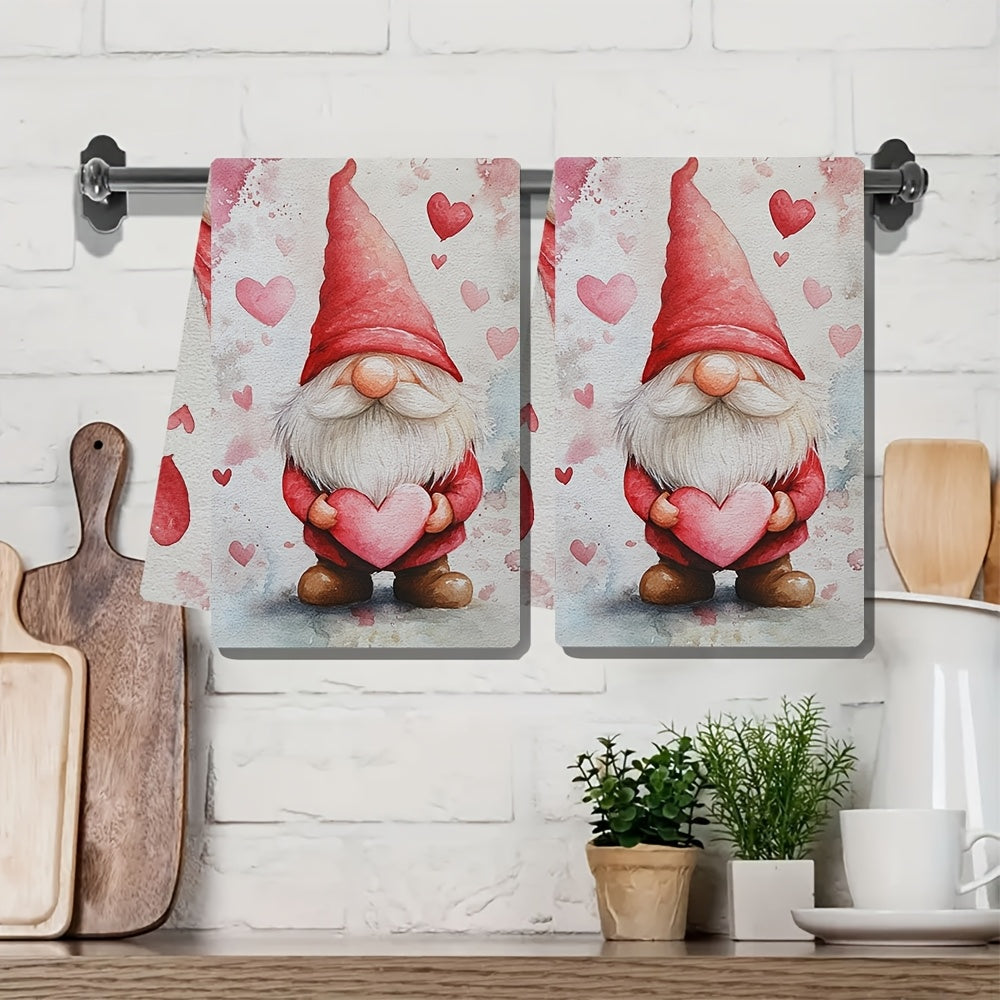 Valentine's Day Gnome oshxona sochiqlari to'plami 2, 40x60cm, singdiruvchi, qirg'oq uslubi