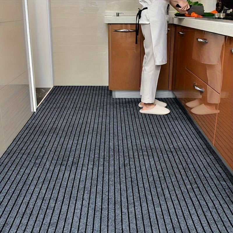 Striped Water-Absorbing Door Mat Non-Slip Oil-Proof Washable Bathroom Rug