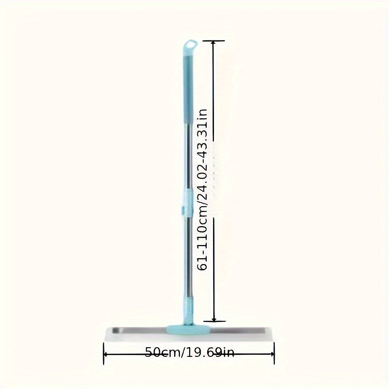 20-Inch Magic Broom with Retractable Silicone Scraper for Bathroom Kitchen Living Room