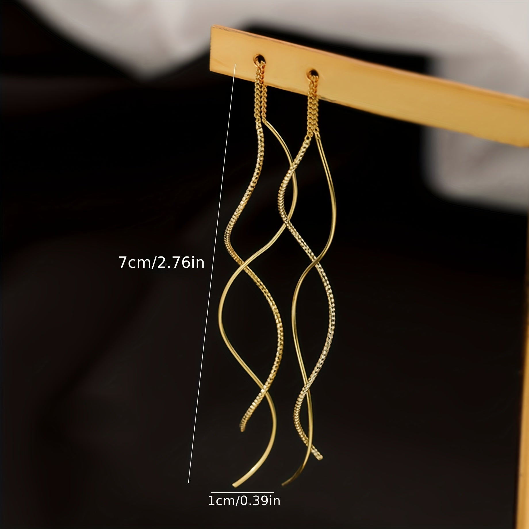 Ayollar uchun mis to‘lqinli osma sirg‘alar, uzun tassel, ko‘p maqsadli zargarlik buyumlari