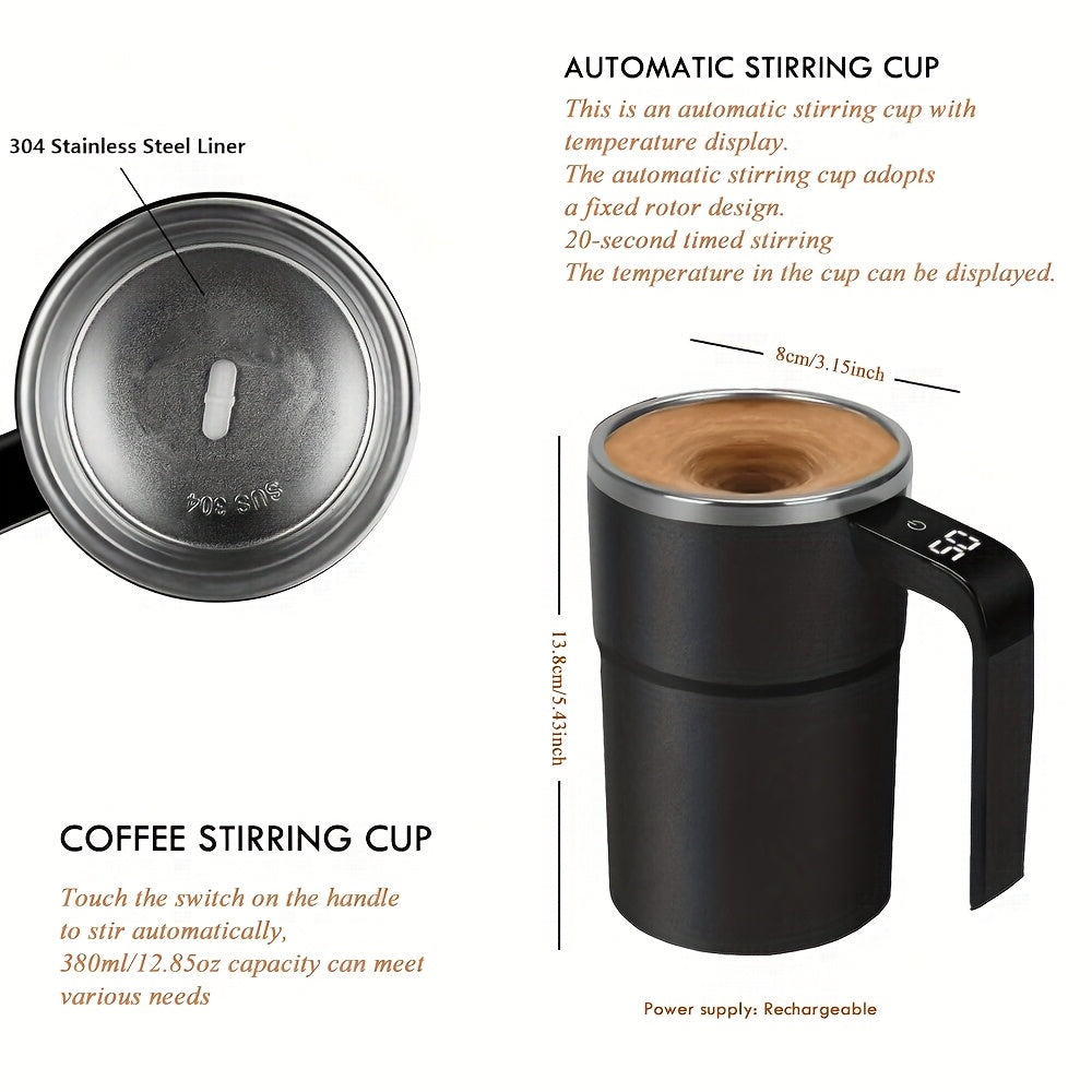 Taza eléctrica para remover café con USB, mezclador magnético recargable, material ABS, batería de polímero de litio