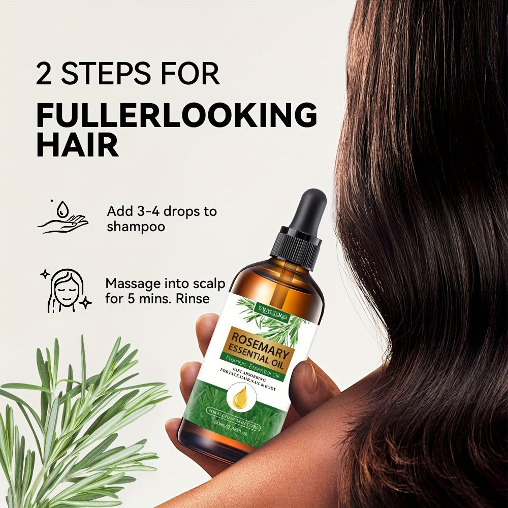 100ml Rosemary Essential Oil soch parvarishi va teri namlantirish uchun, kuchaytiruvchi, bosh terisi uchun