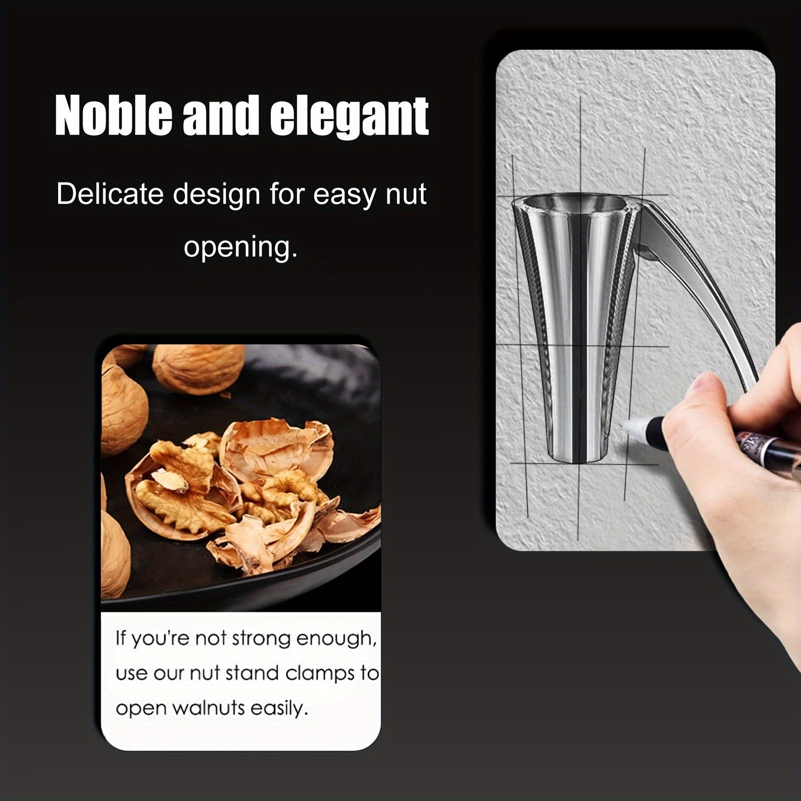 Sturdy Nutcracker Tool for Cracking Walnuts and Pecans, Easy to Handle Kitchen Utensil