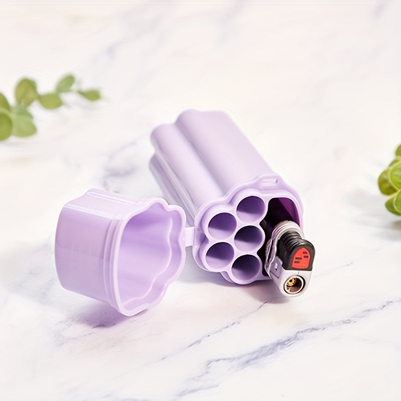 Unisex PVC Waterproof Lighter Case with Multiple Compartments and Lid
