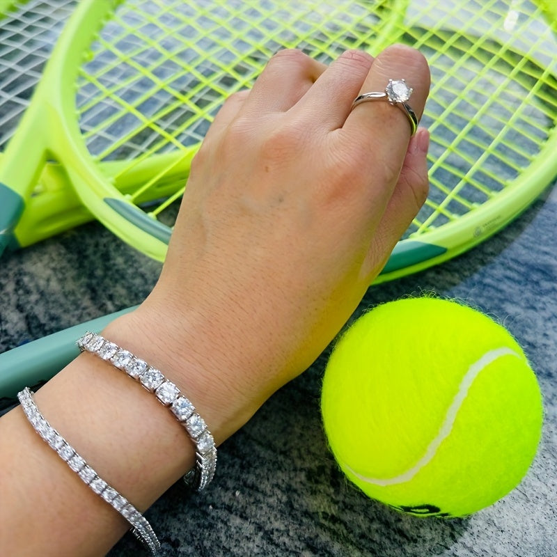 Sterling Silver Tennis Bracelet with Moissanite 15.5-19 Carats VVS1 Round Cut