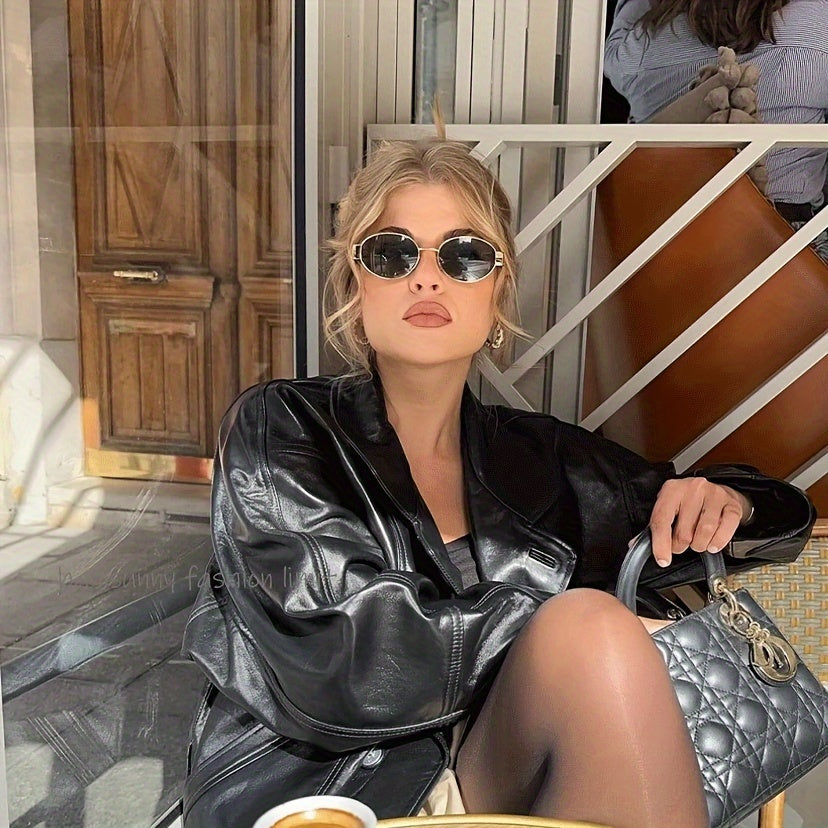 Women's Renaissance Oval Frame Glasses Vintage Metal Fashion Eyewear