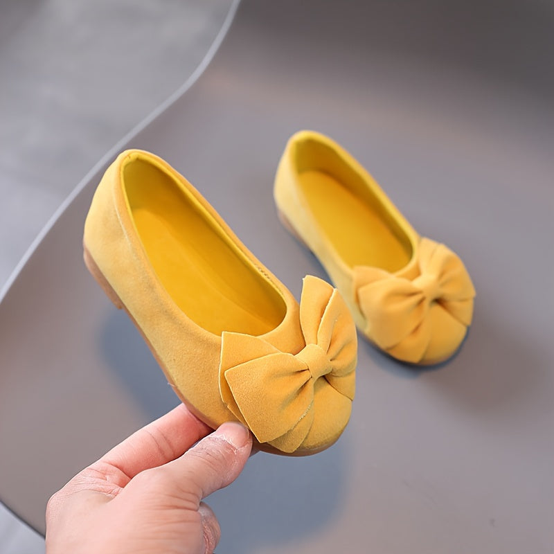 Girls' Slip-On Flats with Bowknot, Lightweight, Breathable, for Parties and School