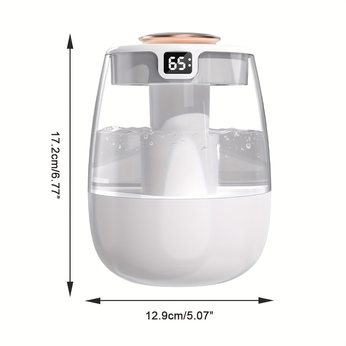 Double Spray Humidifier with USB Digital Display 1L Capacity Night Light for Car Office Home