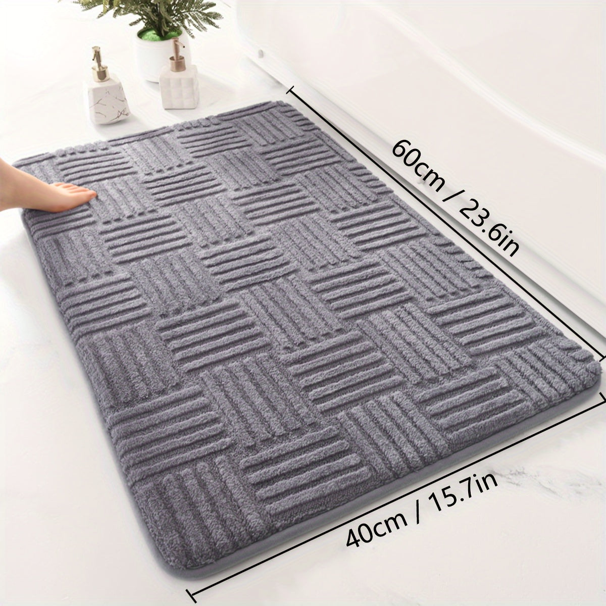 Thickened Absorbent Bathroom Mat Non-Slip Bathtub Rug Home Entryway Carpet