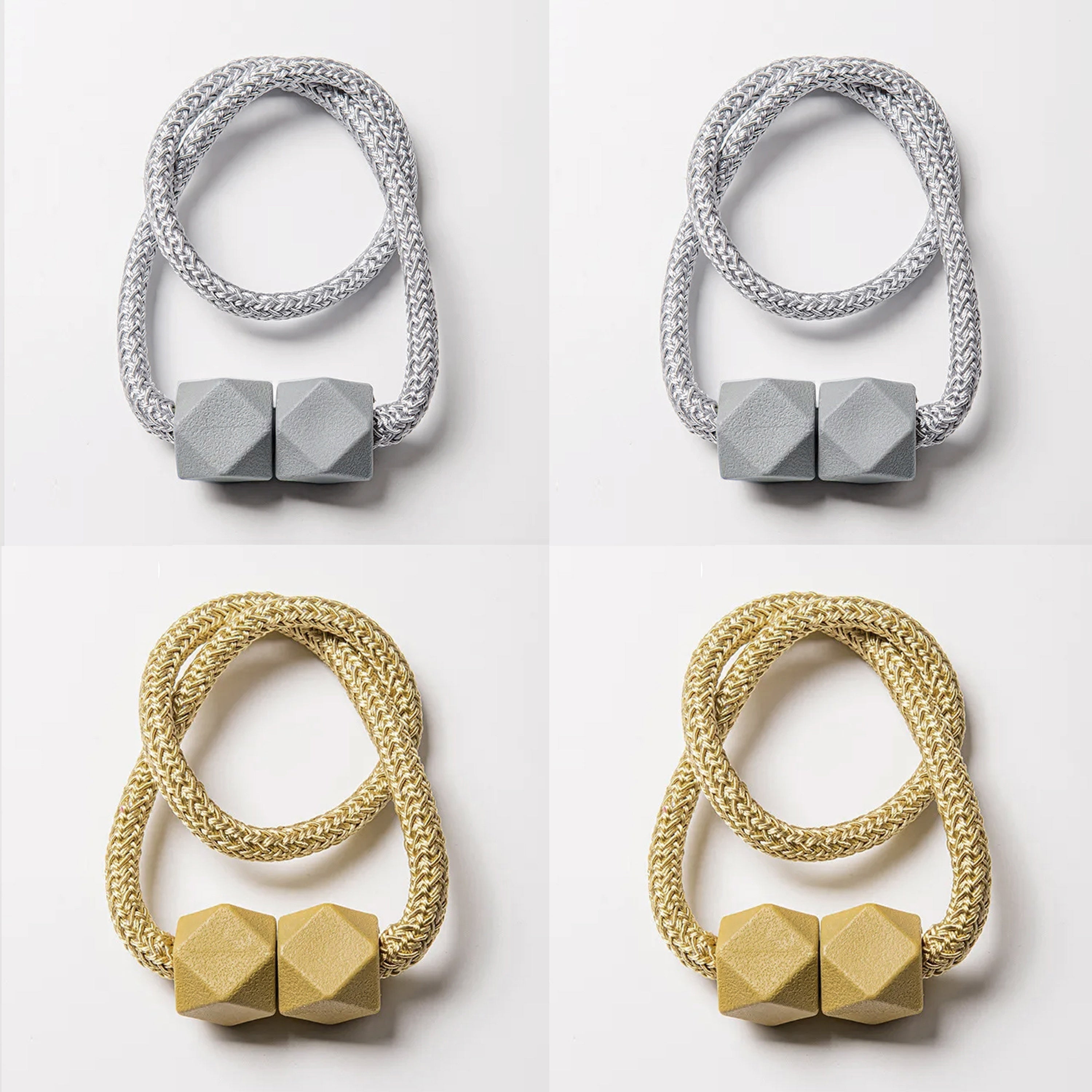 Juego de 4 sujetadores de cortina magnéticos modernos, resistentes y elegantes, decoración para dormitorio y sala de estar