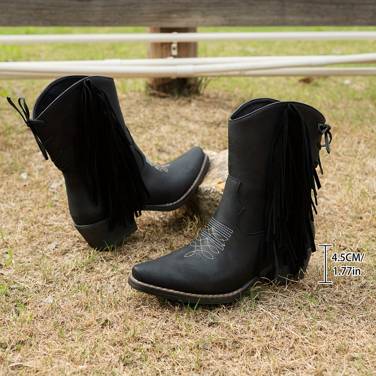 Women's Western Boots Embroidery Multi-Seasonal Pointed Toe Chunky Heel