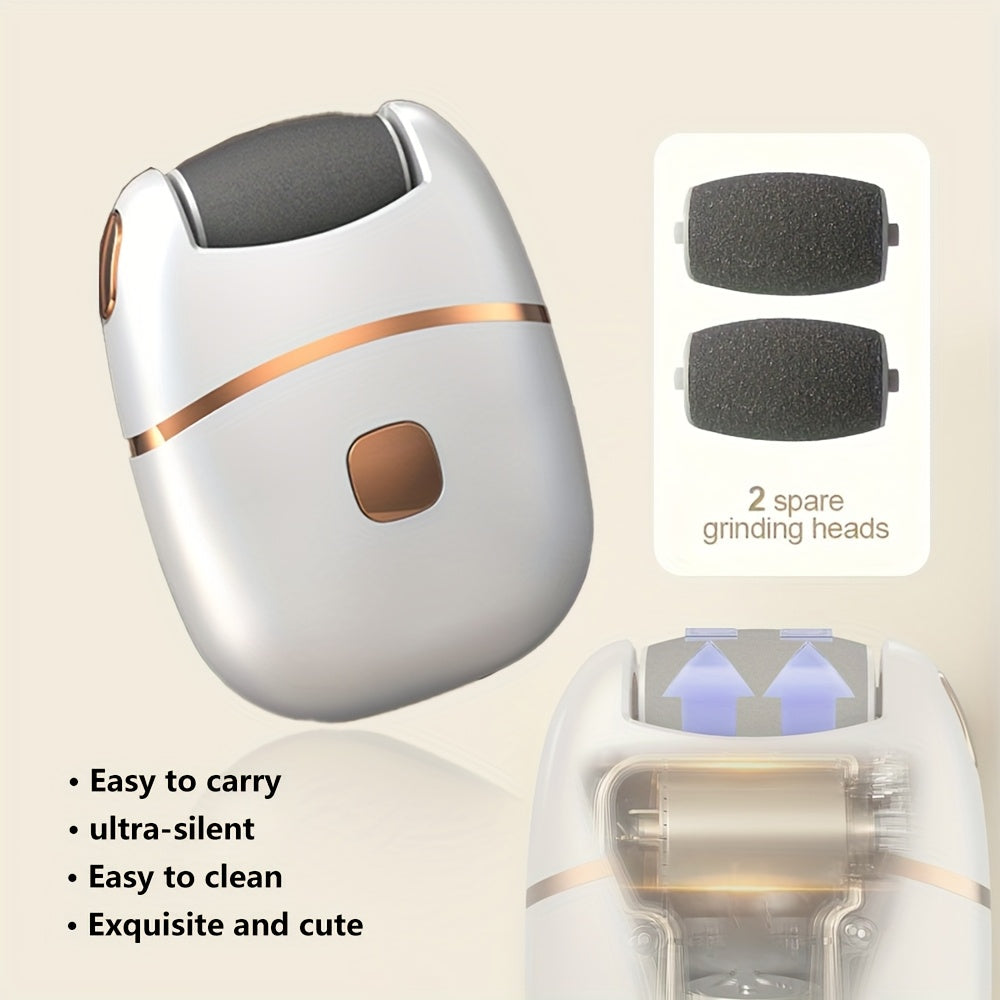 Электрическая щетка для ног с LED-подсветкой, перезаряжаемый удалитель мозолей для дома и путешествий