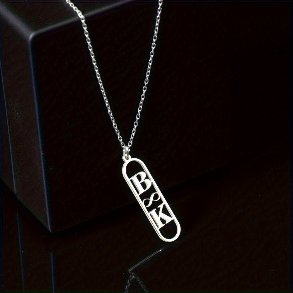 Shaxsiylashtirilgan Nikelga chidamli Po'latdan yasalgan Harf Charm Pendanti - Maxsus Ism Zanjiri, Muhabbatning Abadiy Ramzi, 14 Fevral va undan keyin ajoyib sovg'a, Abadiy Muhabbat, 14 Fevral Maxsus