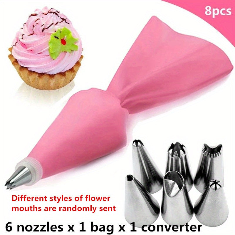 Silicone Pastry Bags Set for Cake Decorating Includes 8 and 26 Pieces Nozzle Kit