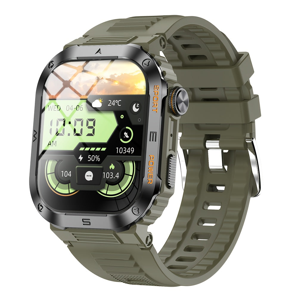 Yangi moda yuqori sifatli erkaklar uchun aqlli soat, simsiz qo'ng'iroq qilish, AI ovozli yordamchi, IP68 darajasi, metall ramka va sport imkoniyatlari bilan.