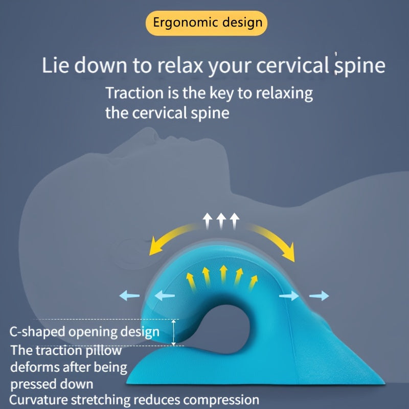 Bo'yinni qo'llab-quvvatlash, dam olish va taranglikni bartaraf etish uchun ergonomik bo'yin yostiq.