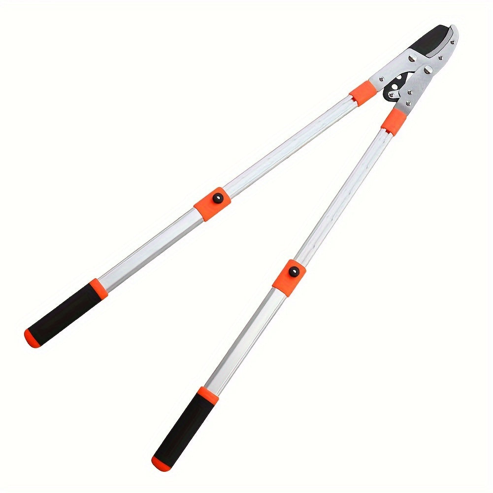 Adjustable Telescopic Tree Trimmer with Heavy-Duty Pruning Shears and High-Carbon Steel Blade