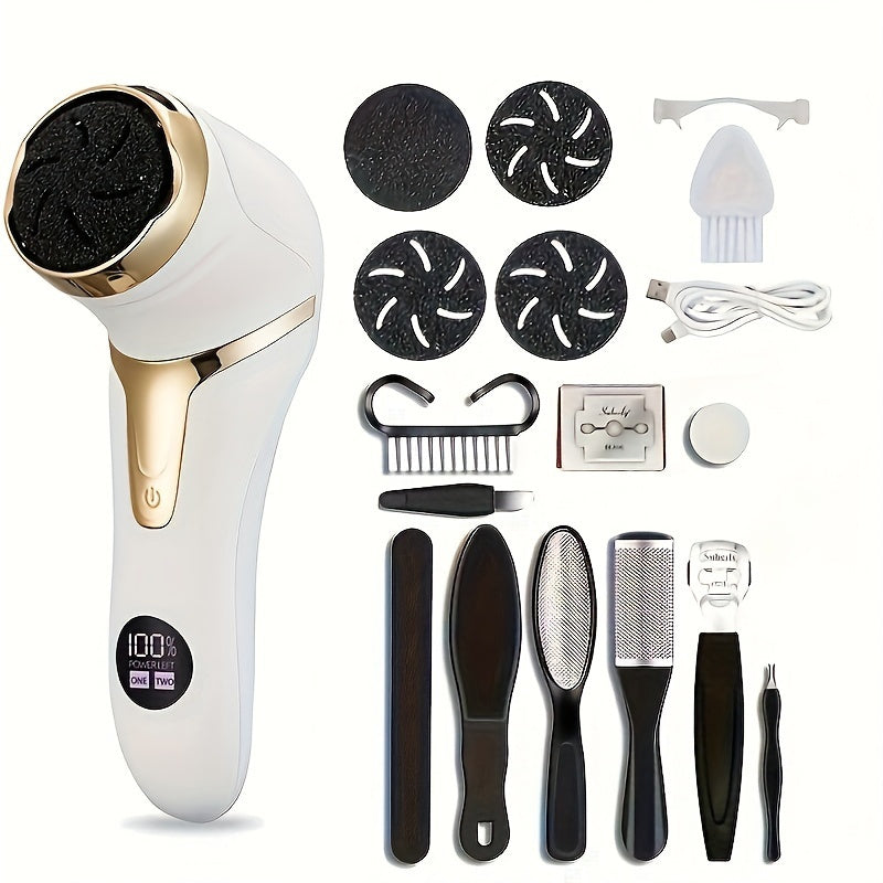 Qayta zaryadlanadigan elektr oyoq fayli silliq oyoqlar uchun | Portativ kallus olib tashlash to'plami | Professional Pedicure Tool | USB Zaryadlash | Ideal sovg'a
