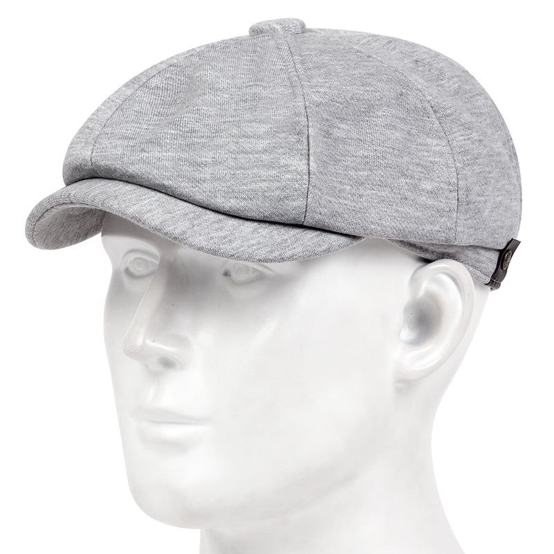 Sombrero beret negro de poliéster para hombre con correa ajustable y hebilla de metal para uso casual en otoño e invierno