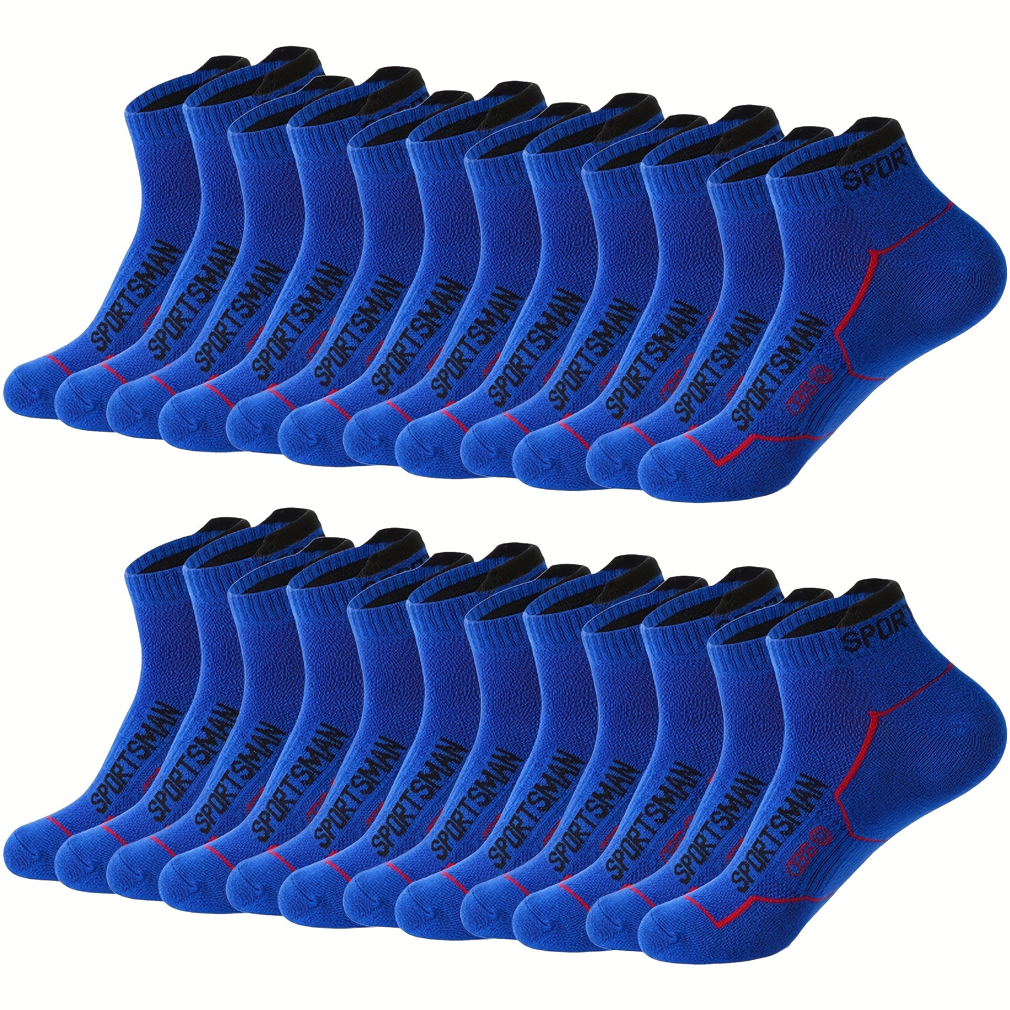 Men's Athletic Crew Socks 12 Pairs Breathable Mesh Sweat-Wicking Polyester Spandex