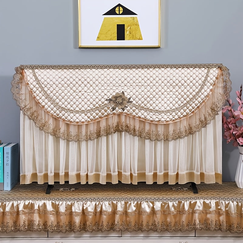 50 Inch Polyester LCD TV Dust Cover Wall-Mounted Lace Design Curved Protector