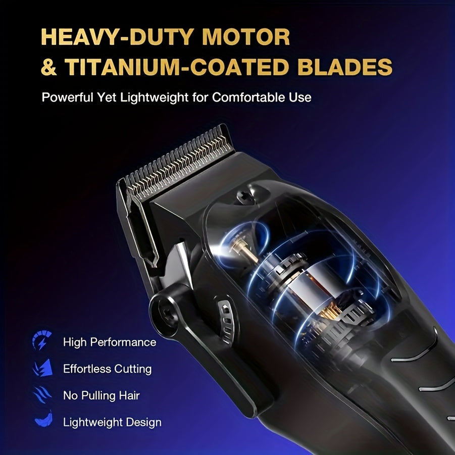 High-Capacity Cordless Hair Clipper Set for Men Digital Display USB Rechargeable 3200mAh