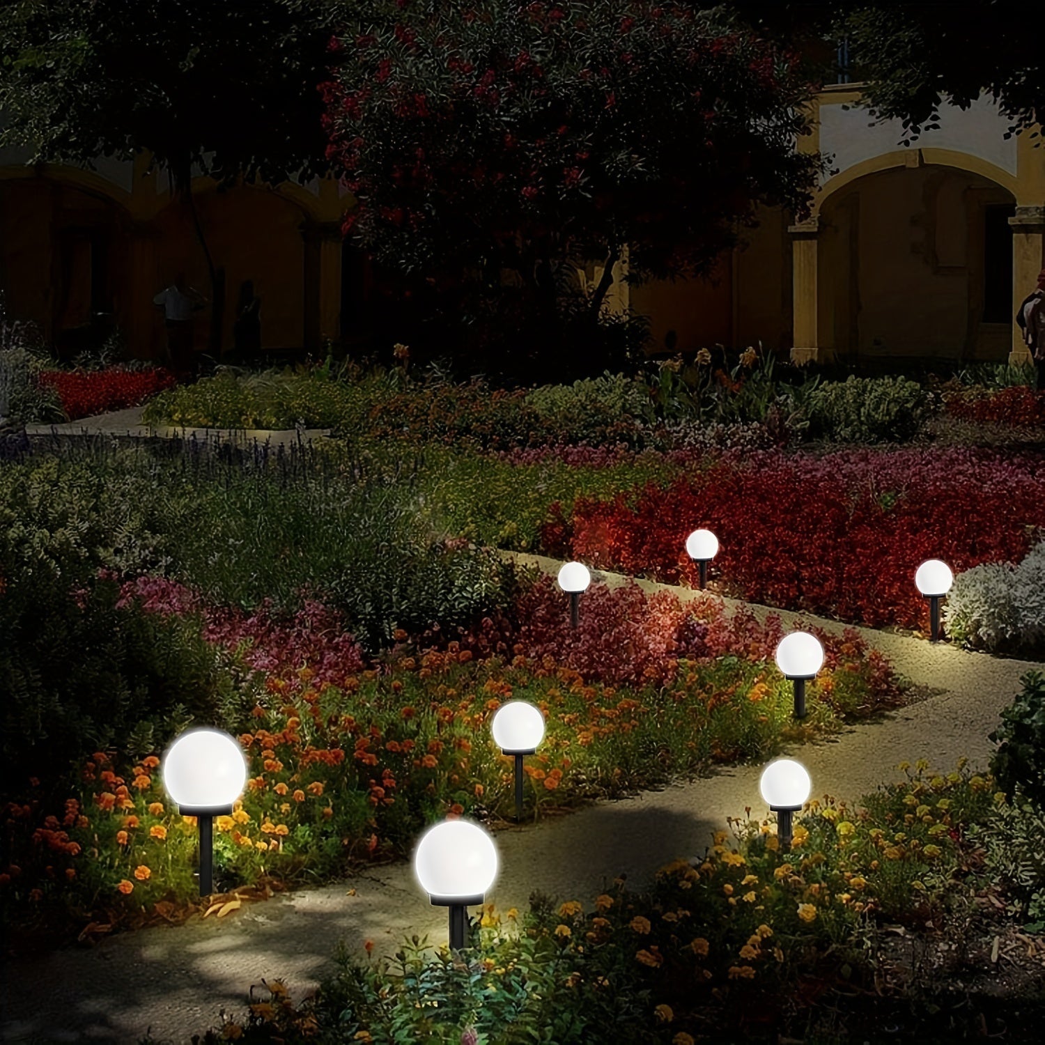 Solar-Powered LED Garden Lights for Pathways Yards Decks and Lawns