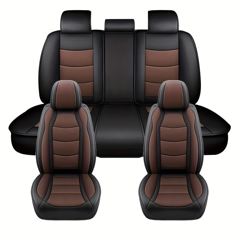 Barcha mavsumlar uchun sun'iy charm avtomobil o'rindiqlari qoplamalari suv o'tkazmaydigan bardoshli oson tozalanadigan