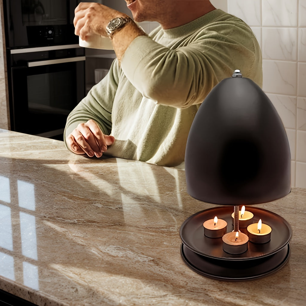 Vintage Iron Candle Heater with Hand Warmer and Tea Light Holder