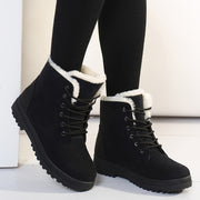 Women's Snow Boots Platform Lace Up Winter Short Boots