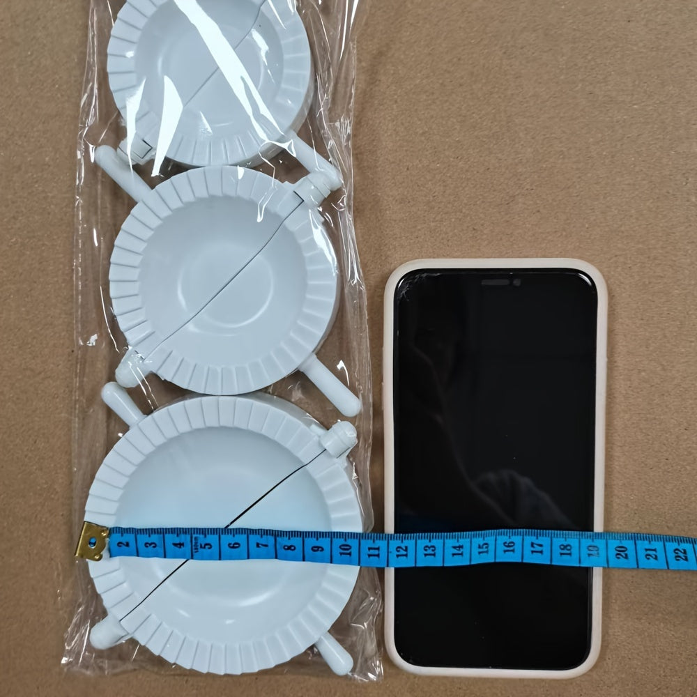 3 ta qo'lda dumpling qoliplari to'plami, oson xamir bosuvchi, uyda tayyorlangan dumplinglar uchun plastik qisqich asboblari