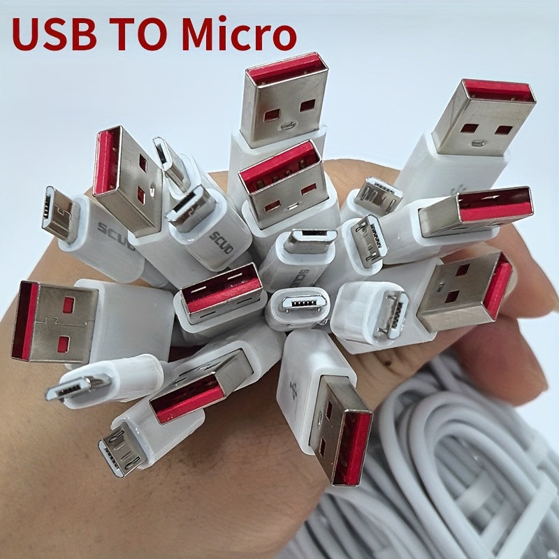 10 ta USB Type-C va Micro ma'lumotlar kabellari uchun mobil telefonlar uchun tekis matli