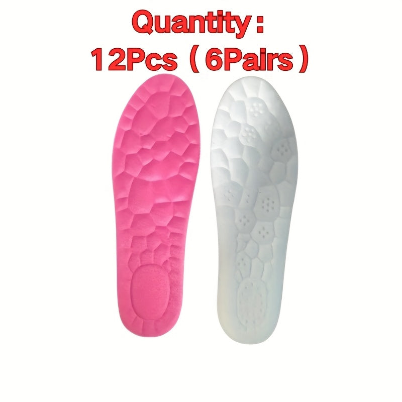 Unisex Breathable Elastic Insoles 12 Pairs Lightweight Comfortable