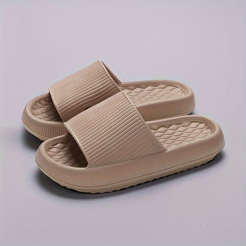 Unisex Solid Color Minimalist Pillow Slides Slip-On Soft Sole Home Shower Slides