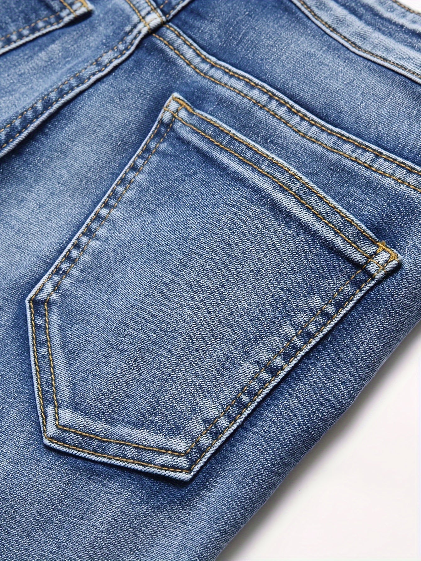 Boys Embroidered Graffiti Jeans with Elastic Waist and Cuffs Cotton Blend All-Season