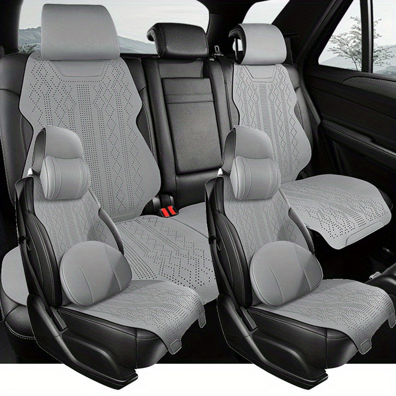 Universal Car Seat Covers Ultra-Thin Suede Breathable Anti-Slip For All Seats