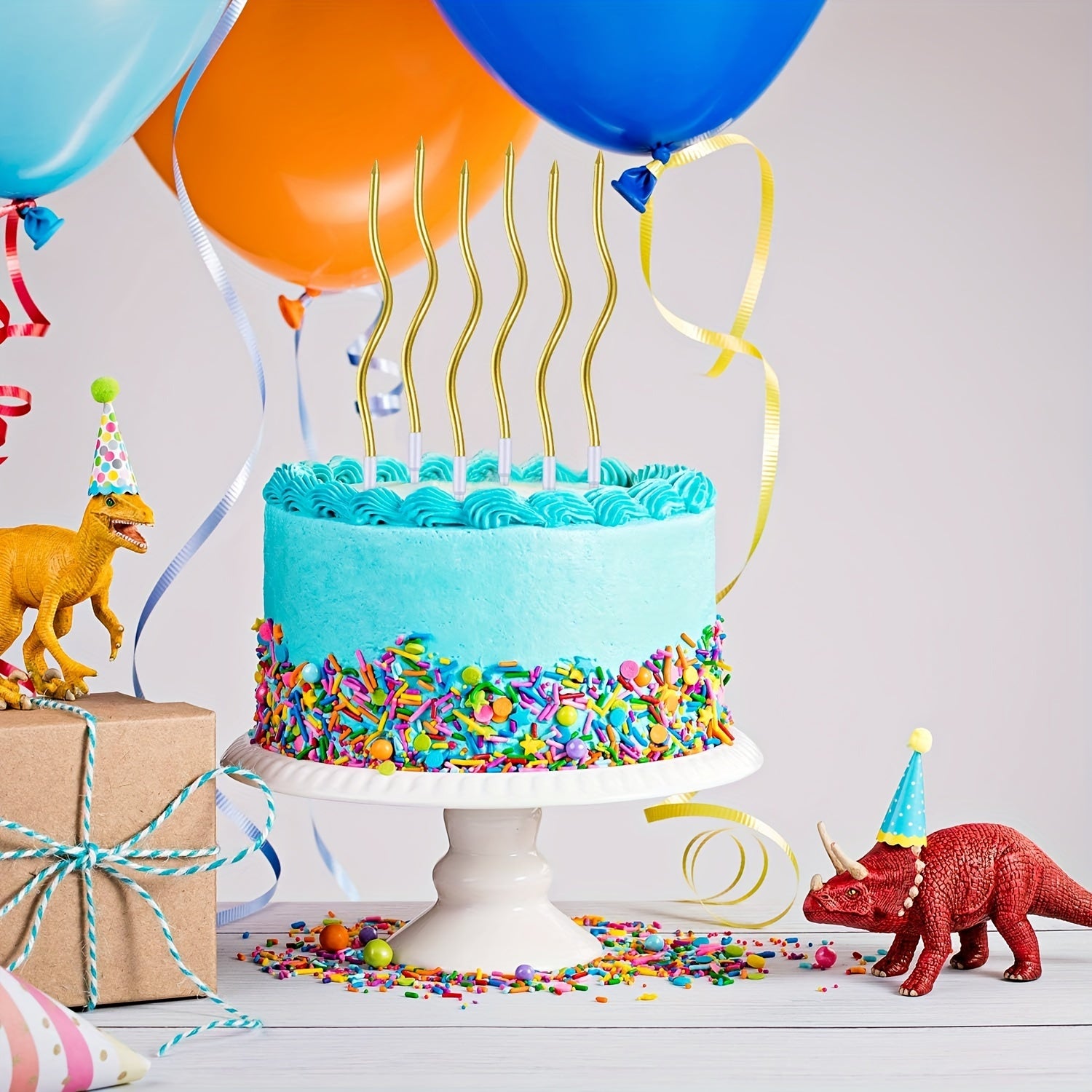 30 ta oltin spiralli tort shamlar, sim spiral va turli tug'ilgan kun, to'y va bayram tortlari uchun tur.