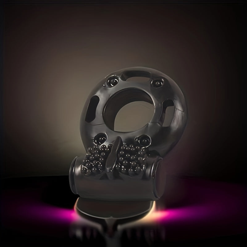 Men's Vibrating Cock Ring Two-Pack Red and Black Silicone