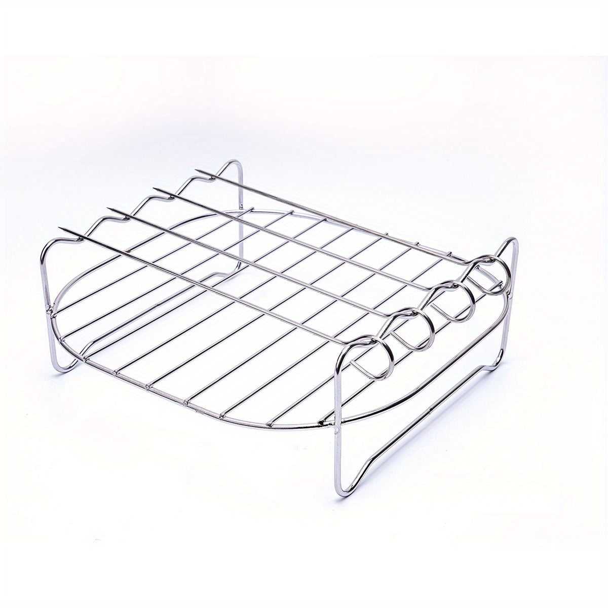 Air Fryer Rack Set Nonstick Stainless Steel Dehydrator with Skewers 19cm
