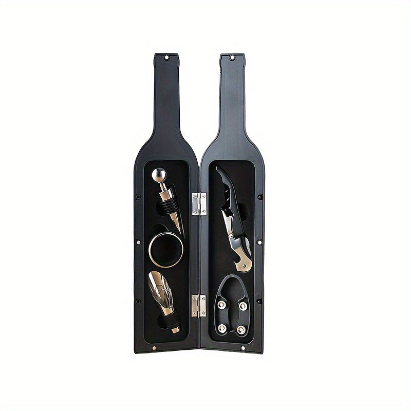 Premium Aluminum Wine Opener Set with 5 Essential Sommelier Tools No Power Needed