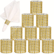 Golden Plastic Napkin Rings for Weddings Dinners Parties Table Decorations