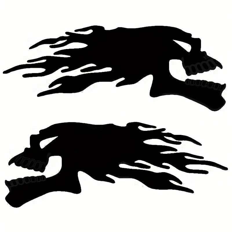 Dos piezas de calcomanías decorativas para coche, calcomanías de cuerpo de motocicleta con calavera de fantasma de PVC, en dos piezas