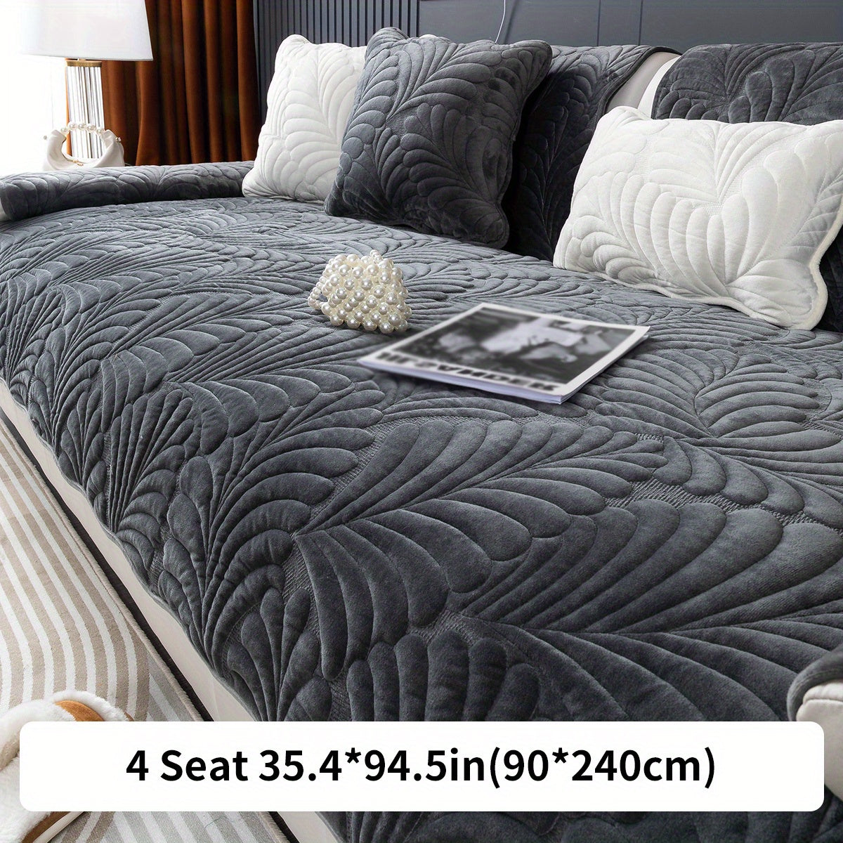 Короткий плюшевый чехол для дивана на все сезоны, идеально подходит для домашнего декора в спальне, офисе или гостиной. Исключает спинку, подлокотники и наволочку.