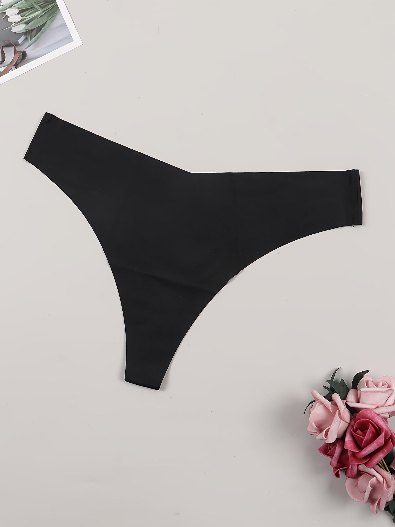Women's Black Low Waist Thongs Lingerie Underwear