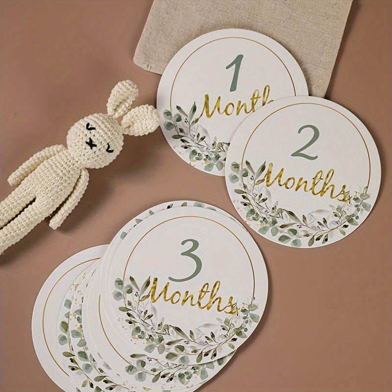 Milestone Cards for Kids, Double-Sided Holiday Designs, Monthly Growth Tracker