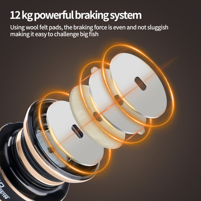 Ambidextrous Spinning Fishing Reel Black Aluminum Alloy 5.2:1 Gear Ratio Saltwater Freshwater